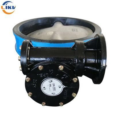 DN500 Clamp Wafer Electric Two Pieces Stem Ductile Iron Butterfly Valve