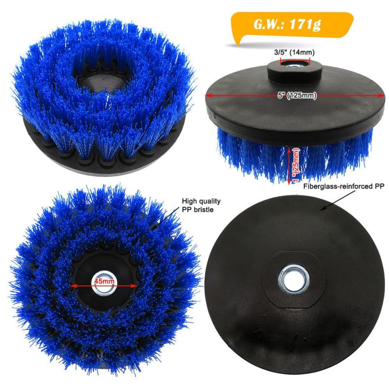 5 Inch M14 Blue Hollow Electric Drill Brush Disc Brush Cleaning Brush