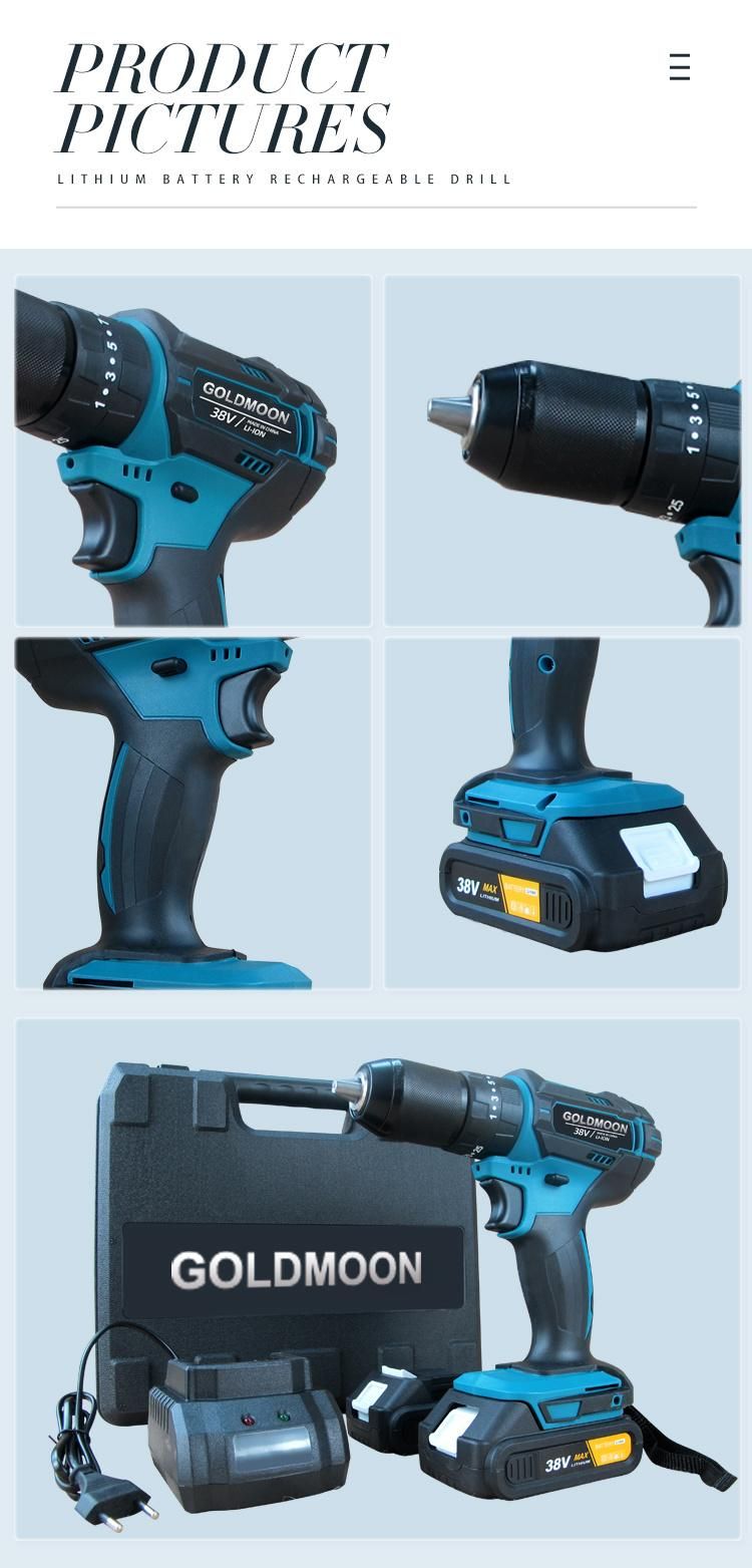 Goldmoon 25V Battery Cordless Power Drill Electric Hand Drill 10mm Electric Screwdriver Wood Dril