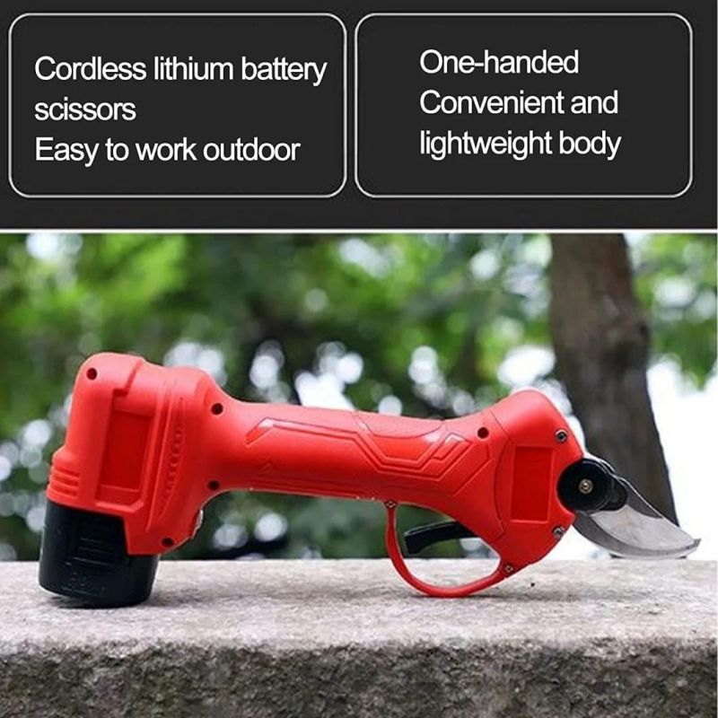 Professional Li-Battery Cordless Tree Pruning Shear 25mm Cutting Diameter Sk5 High Carbon