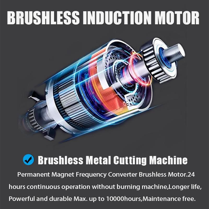 Tcbl High Precision 14 Inch (355mm) Permanent Magnet Brushless Motor Digital Adjustable Rpm Dry Cut Metal Cutting Machine Steel Metal Cutting Chop Saw