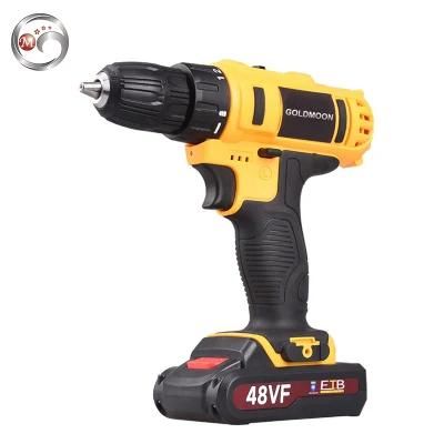Goldmoon Electirc Combo Drill Power Craft Cordless Portable Tools Wireless Nail Drill Battery 48V Charged Drills
