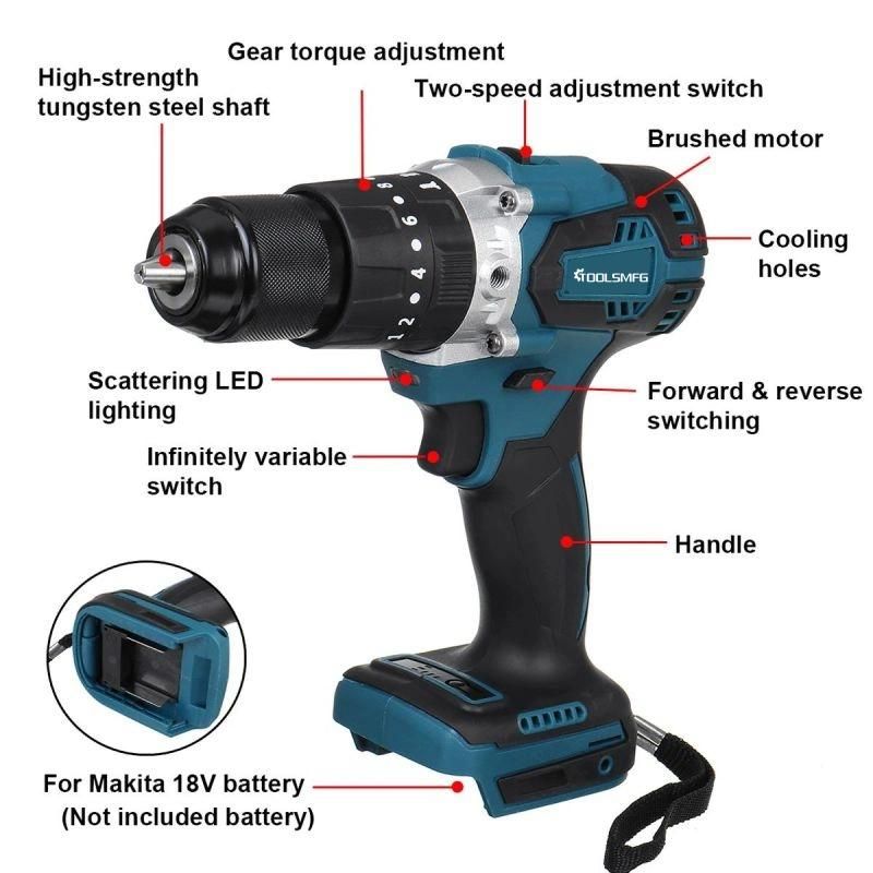 Toolsmfg 20V Cordless Brushless Hammer Drill