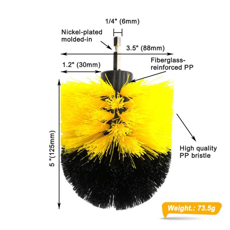Electric Drill Brush Yellow 8-Piece Set Floor and Wall Stain Removal Polishing Electric Cleaning Brush