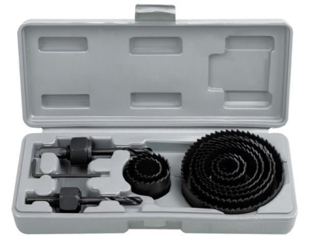 12PCS Carbon Steel Hole Saw Set in Plastic Box