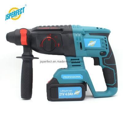 21V Brushless Rotary Power Drill Cordless Rotary Hammer with Battery