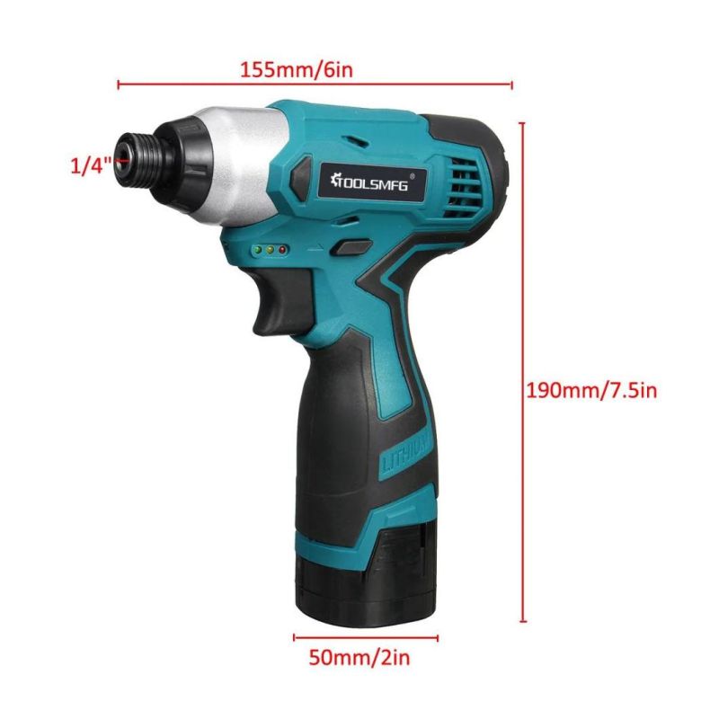 Toolsmfg 16.8V Electric Impact Screwdriver 1/4" Driver