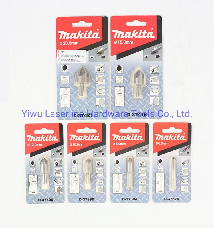 Original Makita HSS Round Shank 5 Flutes Countersink Drill Bit for Metal Cu Ni Zn Hole Chamfering