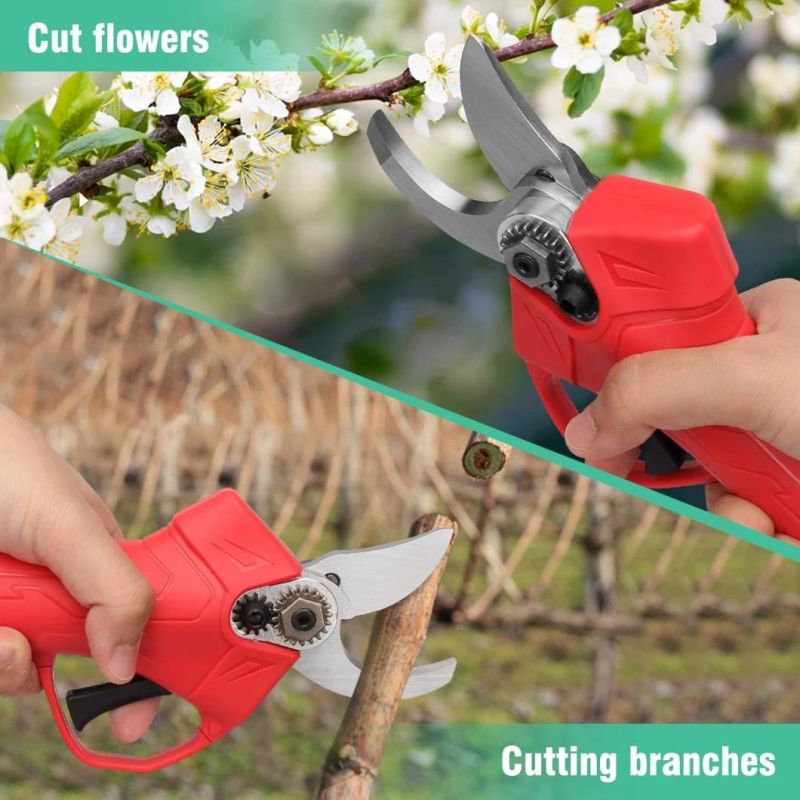 Cordless Powered Grapevine Branches Electric Tree Scissors 25mm Sk5 High Carbon Electric Pruning Shears