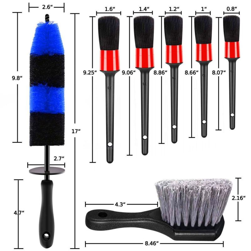 Cross-Border Supply Car Cleaning Brush 8 Sets of Blue Car Wash Cloth Car Beauty Cleaning Tools