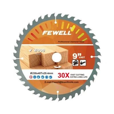 Premium Grade Fast Speed 230*40t*25.4mm Tct Saw Blade for Cutting Wood