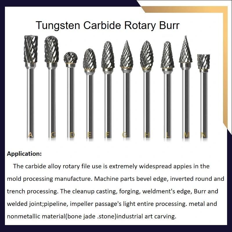 Carbide Burr Set Double Cut Tungsten Burs Rotary Bit