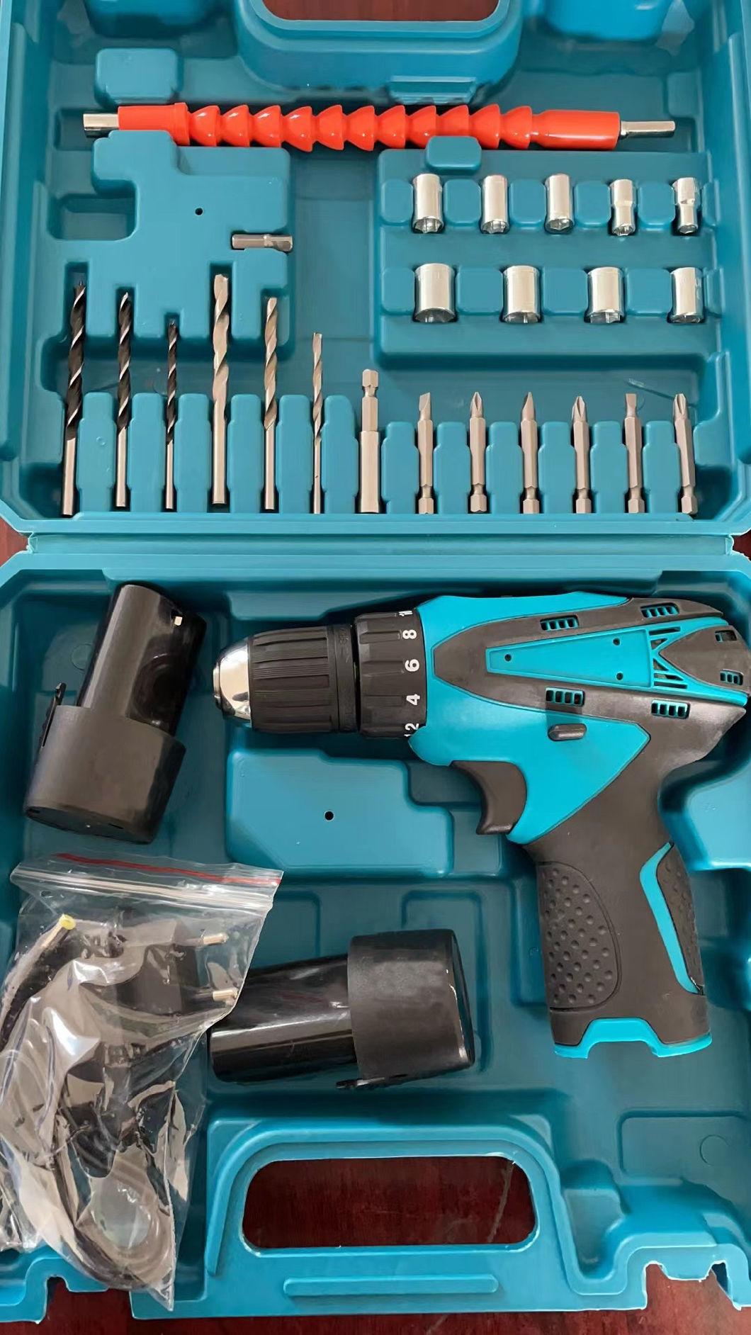 China Factory High Quality Construction Tool 14PCS 12V Lithium Battery Two Speed Cordless Drill Electric Tool Power Tool