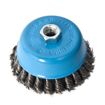 Fixtec Power Tool Accessories Wire Brush Steel Roall Wire Cup Brush with Nut Stainless Steel Wire Brushes