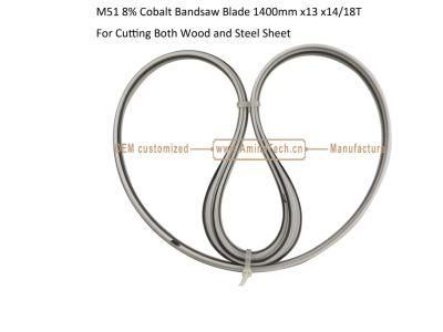 M51 8% Cobalt Band Saw Blade 1400mm x13 x14/18T For Cutting Both Wood and Steel Sheet