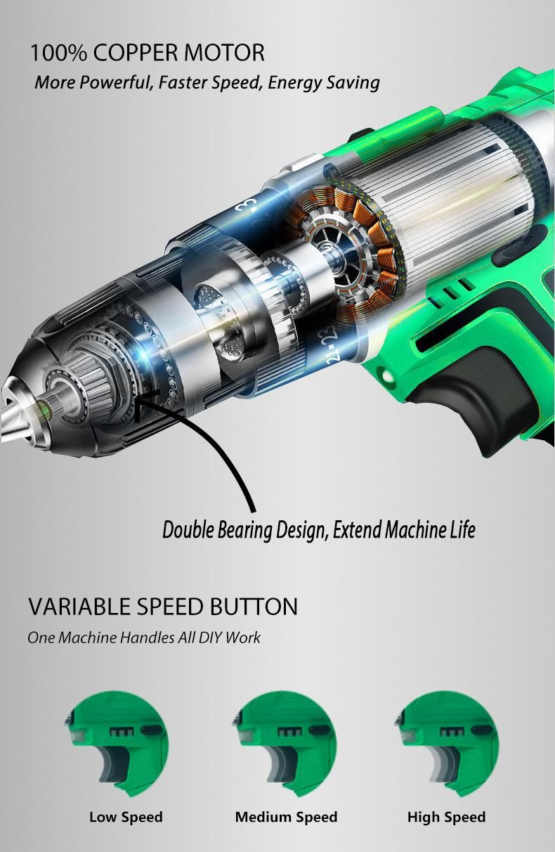 Werkin 12V Two Speed Li-ion Battery Power Cordless Drill