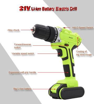 Cordless Drill Electric 12V 16V 18V 21V Electric Cordless Power Tools for Wood
