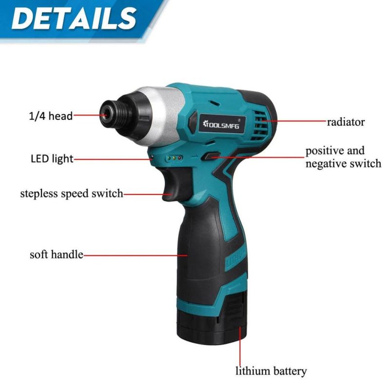 Toolsmfg 16.8V Lithium-Ion Cordless Impact Electric Driver Screwdriver