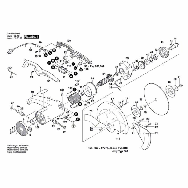 AC220V-240V Armature Rotor Anchor Replacement for Bosch Cutoff Saw