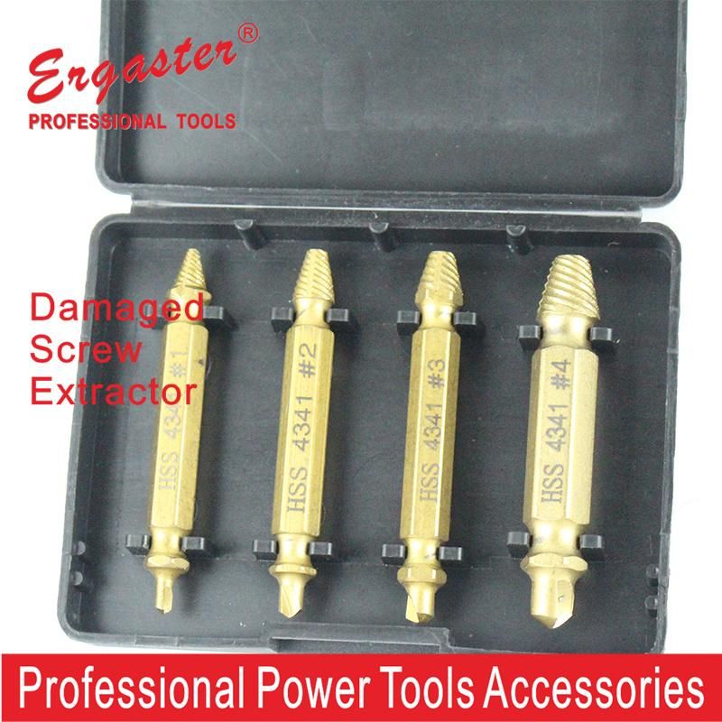 Screw Extractor Set Quickly Removing Stripped, Broken, Stuck or Damaged Bolts