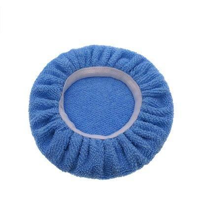 Cross-Border Supply 5-6 Inch Light Blue Car Waxing Cloth Microfiber Polishing Waxing Set Car Cleaning Beauty