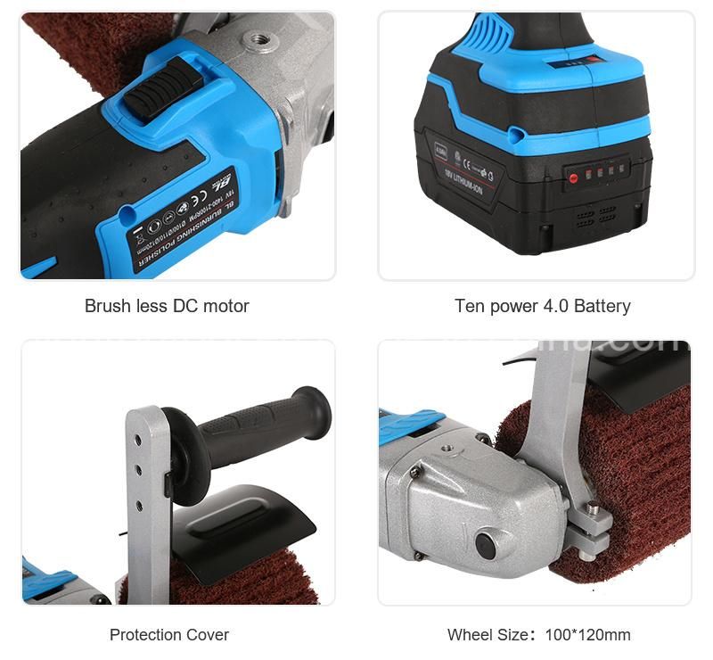 Lithium Charging Wireless Cordless Metal Stainless Steel Surface Finishing Polishing Machine Polisher Sander Grinder Tool for Flat, Curved and Pipe