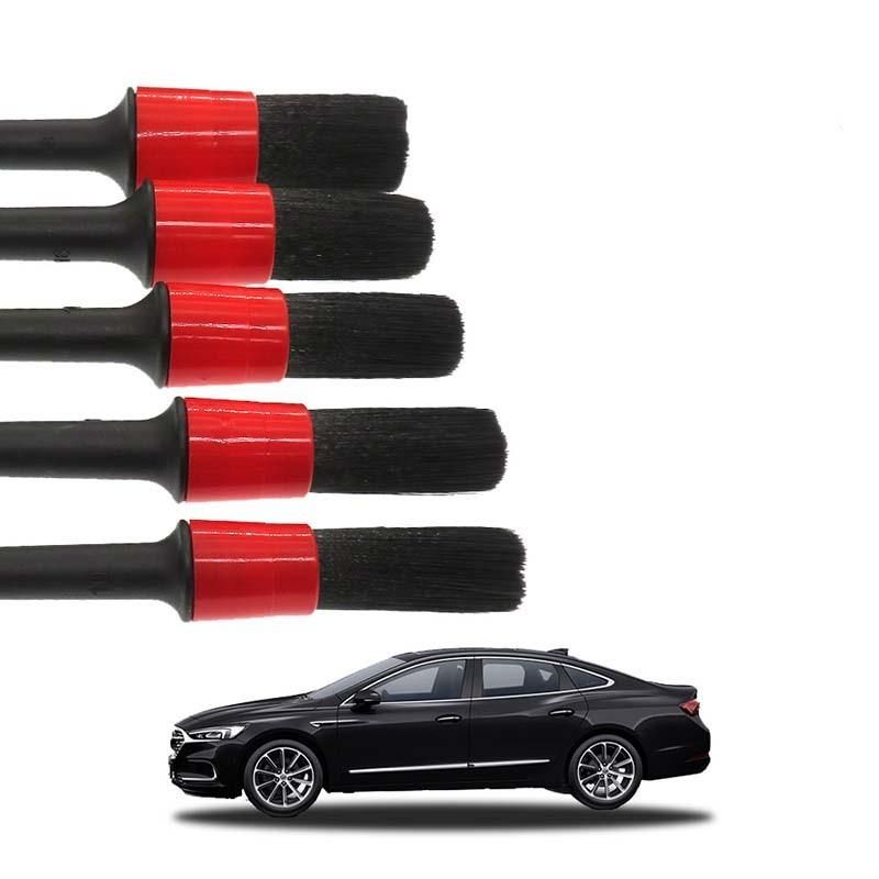Cross-Border Supply Black Cleaning Brush 5-Piece Set Detail Brush Full Brush Car Interior Gap Beauty Wheel Brush
