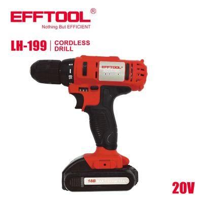 Efftool Hot Selling 18V Li-ion Battery High Quality Cordless Drill Lh-199