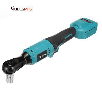 Toolsmfg 20V Brushless Motor Cordless Right Angle Ratchet Wrench Electric Ratchet Wrench Rechargeable Repairtool