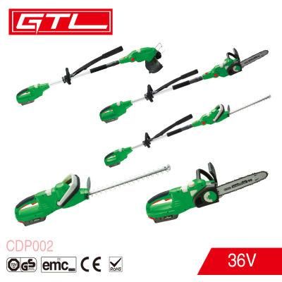36V 5 in 1 Multifuctional Garden Tool Cordless Hedge Trimmer, Grass Trimmer, Pole Chain Saw with Extension Pole (CDP002)