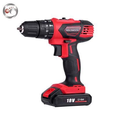 Goldmoon Rechargeable Battery Powered 18V Cordless Li-ion Drill
