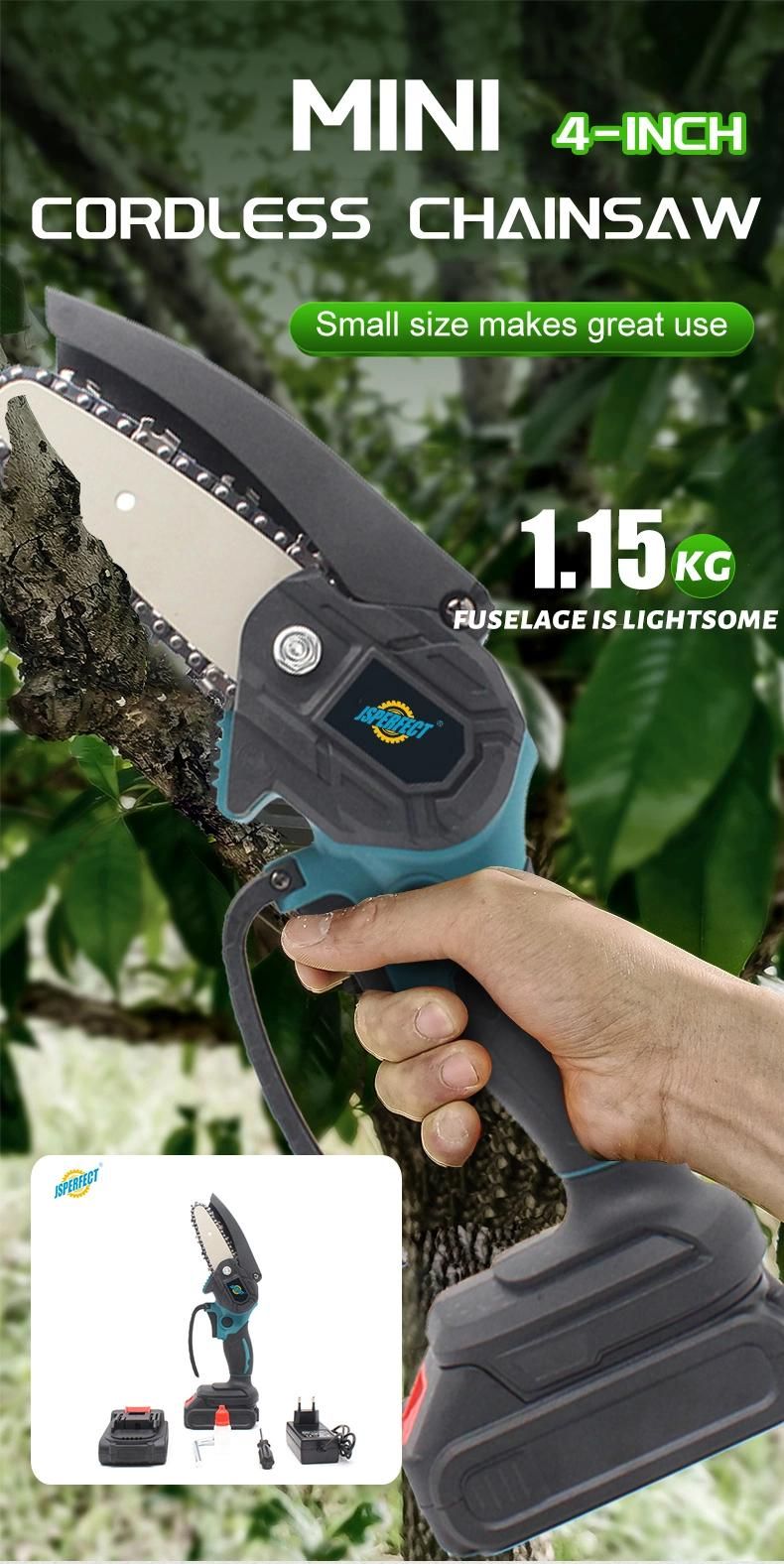 Jsperfect Breshless Cordless Chainsaw with Two Battery