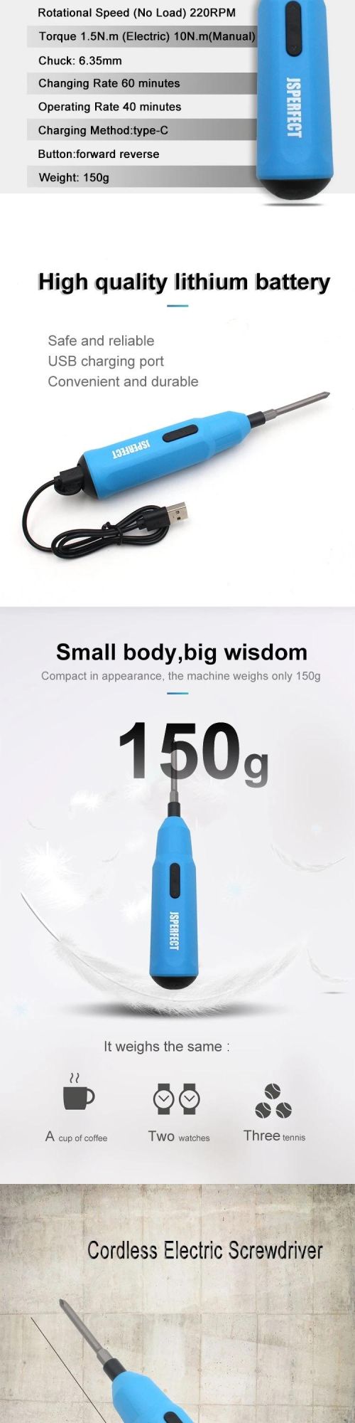 Mini Electrical Screwdriver 3.6V Lithium-Ion