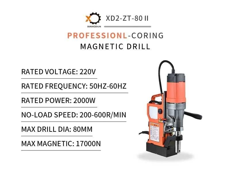Xd2-Zt-80II Professional Manufacturer Customized 70mm Depth, 80mm Dia 2000W Magnetic Core Drill