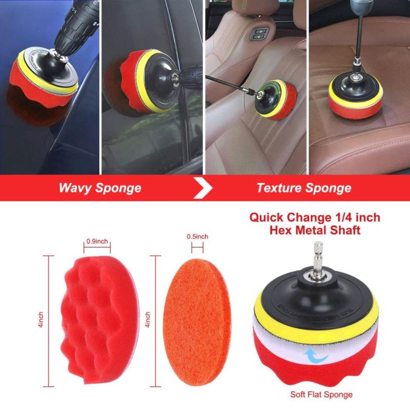 Cross-Border Supply Car Beauty Cleaning Tool 22 Set Car Wash Detail Brush Car Air Conditioning Cleaning Drill Brush Head