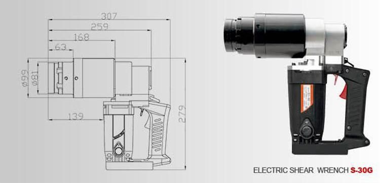 M30 Bolts Electric Wrench Torque for Tower Crane Mast Section Bolts