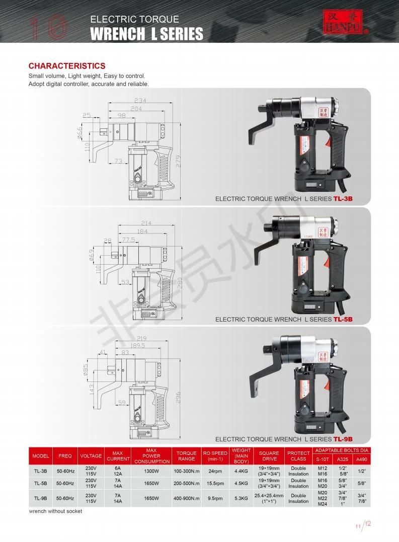 Electric Torque Wrench, Hex Bolts Gun, Square Drive