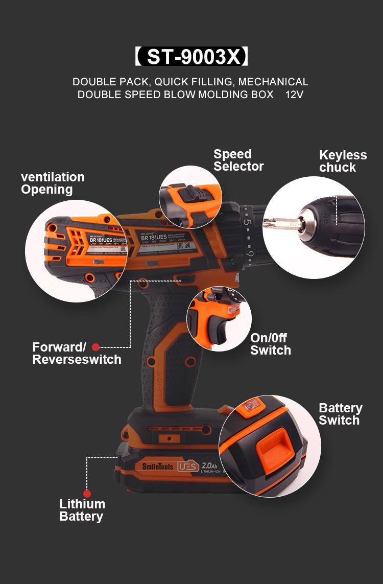 Power Tools 12V Home Handheld Cordless Electric Drill