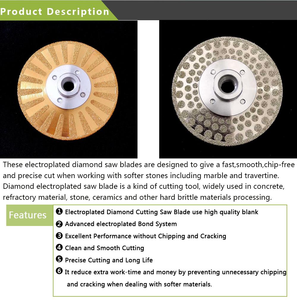 Electroplated Dry Cutting Diamond Saw Blade for Cutting Marble Granite Ceramic Fiber Glass Blue Stone Sandstone