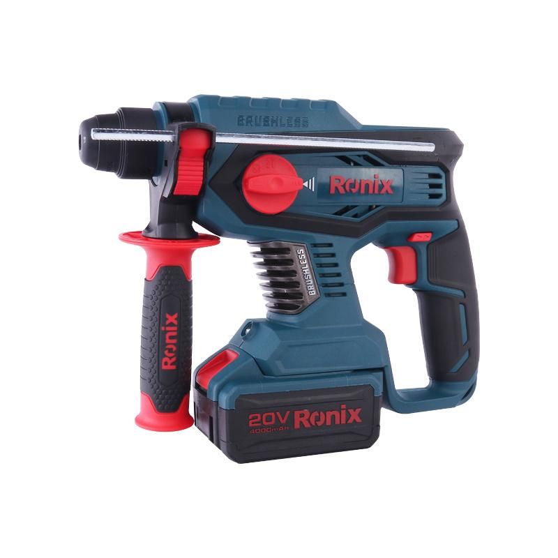 Ronix 20V Model 8910 New Design Portable Brushless Cordless Rotary Hammer Impact Drill Rotary Hammer
