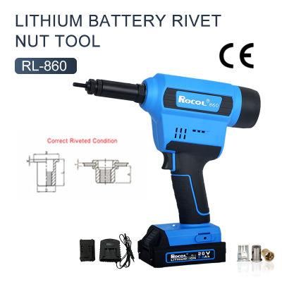 Rl-860 Factory Made Fastener Type M3-M10 Auto Mode Cordless Rivet Tool