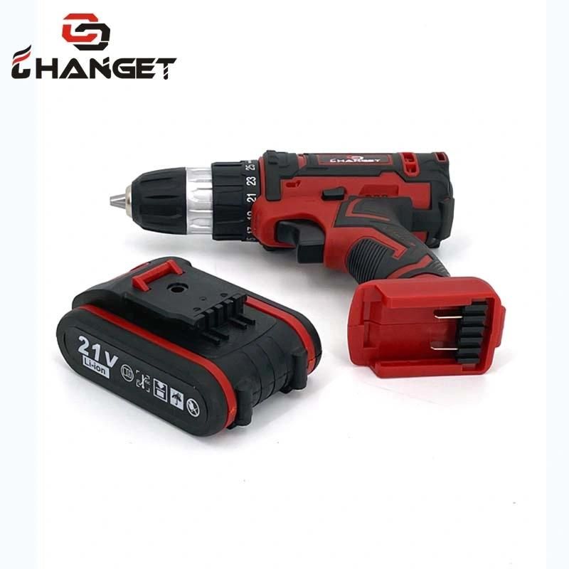 Cg-3006red Double Speed 12V 16.8V 21V Li-on Lithium Battery Professional Manufacturer Hand Rechargeable Forward and Reverse Impact Cordless Drill