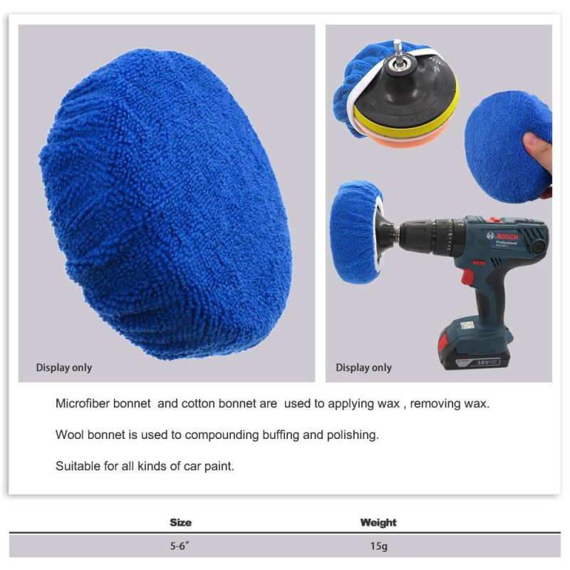 Cross-Border Supply 5-6 Inch Dark Blue Car Waxing Cloth Microfiber Polishing Waxing Set Car Cleaning Beauty