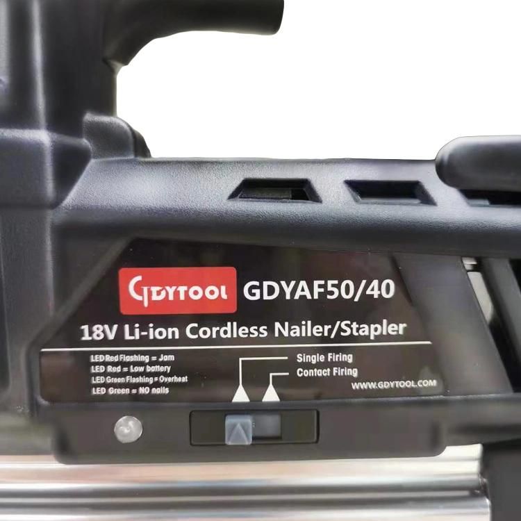 OEM China Good Supplier 18V Battery Cordless F50 Nailer and 9040 Stapler 2 in 1 Gdy-Af5040m