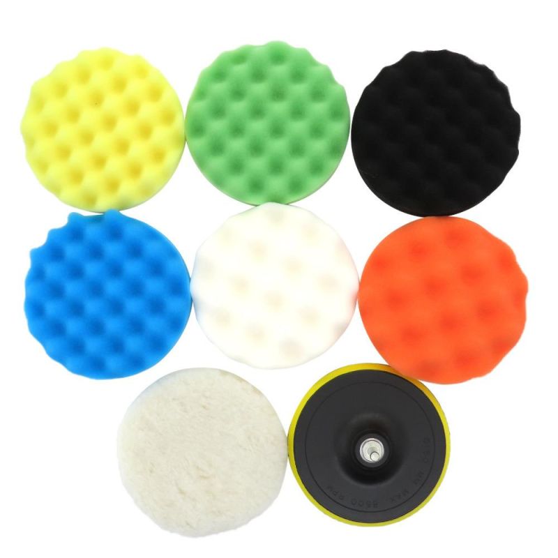 Cross-Border Supply 6 Inch 8 Sets of Car Polished Sponge Car Beauty Cleaning Wax Polished Car Wash Sponge