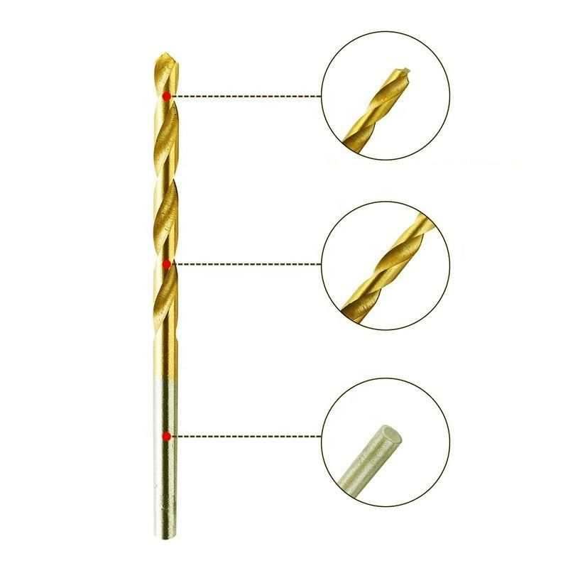 50PCS HSS Twist Drill 1.0/1.5/2.0/2.5/3.0mm Titanium Coated Drill Woodworking Hand Tools Drill Bit Set Straight Shank Electric Drill Bit