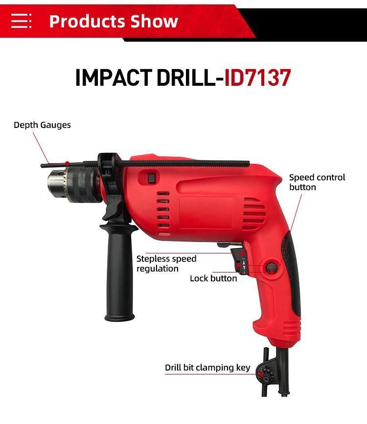 ID650 Portable 710W 13mm Cheap and Economical Attlas Impact Drill