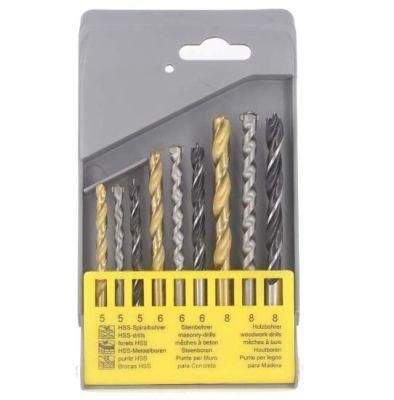 9PC Drill Bits Set in Plastic Box