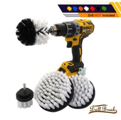 Electric Cleaning Brush 4 Pieces Set 2/3.5/4/5 Inches Floor Gap Cleaning White Drill Brush dB0723