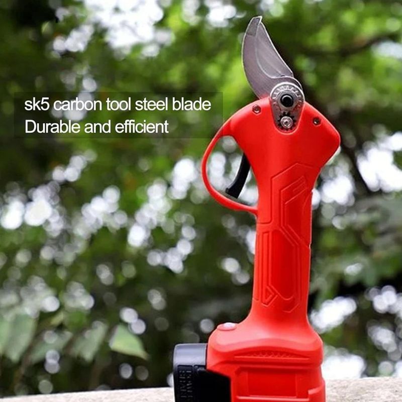 Anti-Slip Grip Bypass Pruning Shears Cordless Electric Pruning Shears Multifunctional Gardening Tools Pruning Scissors 25mm Cutting Diameter Sk5 High Carbon